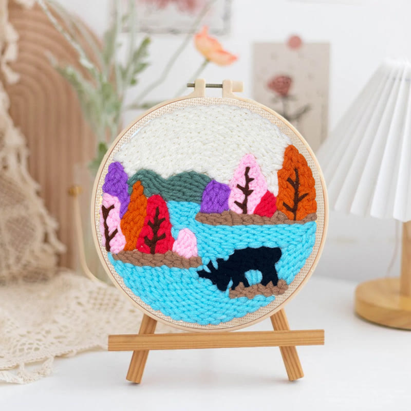 Colourful Lakeside Punch Needle Kit - Diy Handmade Collection | Basic Needle Craft  - image 7