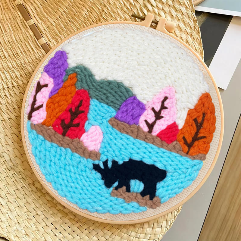 Colourful Lakeside Punch Needle Kit - Diy Handmade Collection | Basic Needle Craft  - image 3