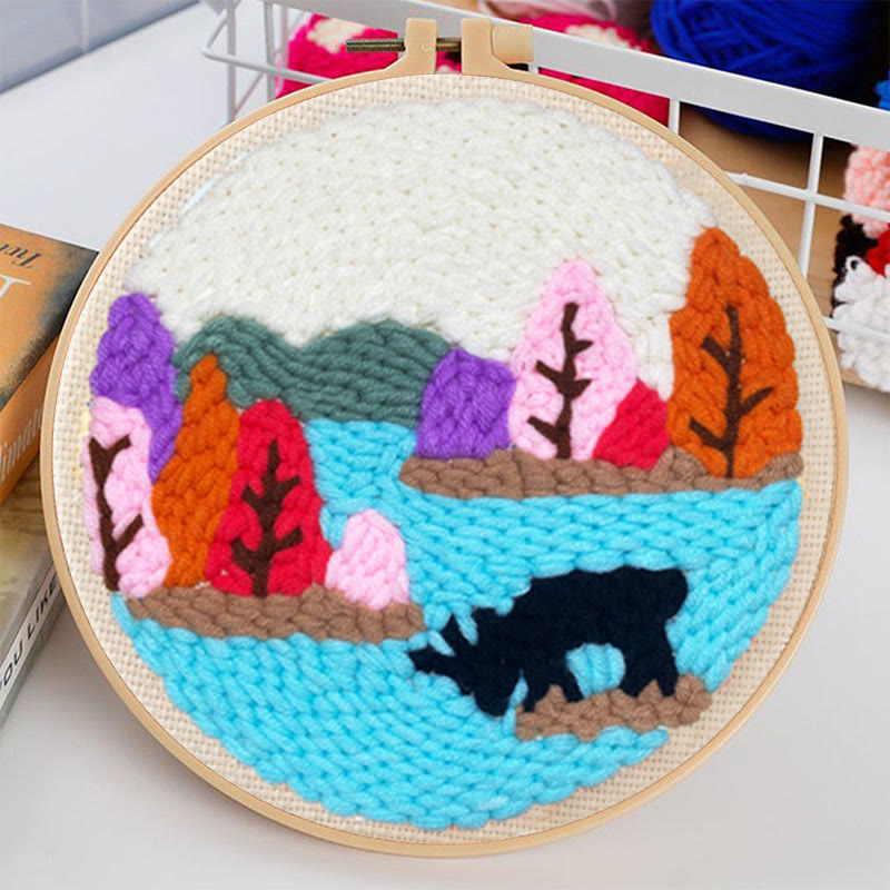 Colourful Lakeside Punch Needle Kit - Diy Handmade Collection | Basic Needle Craft  - image 6