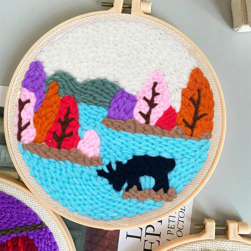 Colourful Lakeside Punch Needle Kit - Diy Handmade Collection | Basic Needle Craft  - image 5