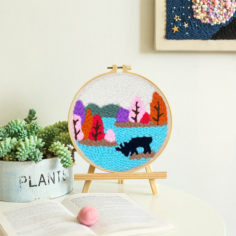 Colourful Lakeside Punch Needle Kit - Diy Handmade Collection | Basic Needle Craft  - image 9