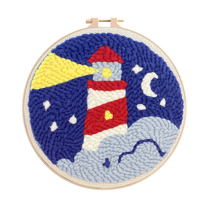  Lighthouse Punch Needle Kit -  Easy Embroidery Set | Creative Gifts For Friends - Lighthouse Punch Needle Kit - image 0
