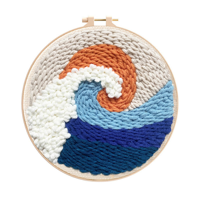  Waves Punch Needle Kit - Unique Home Decor | Perfect For Beginners - Waves Punch Needle Kit - image 0