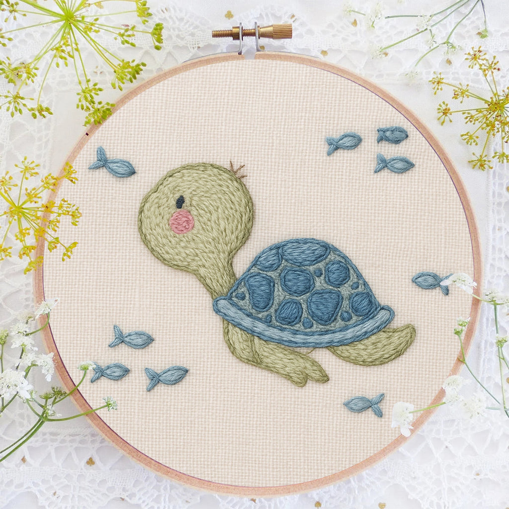 Rubbyoo Embroidery Kit - Cute Little Turtle | Handmade Decoration Gift - image 5