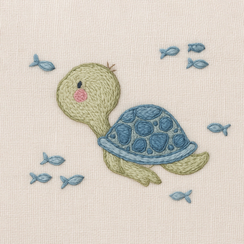 Rubbyoo Embroidery Kit - Cute Little Turtle | Handmade Decoration Gift - image 9