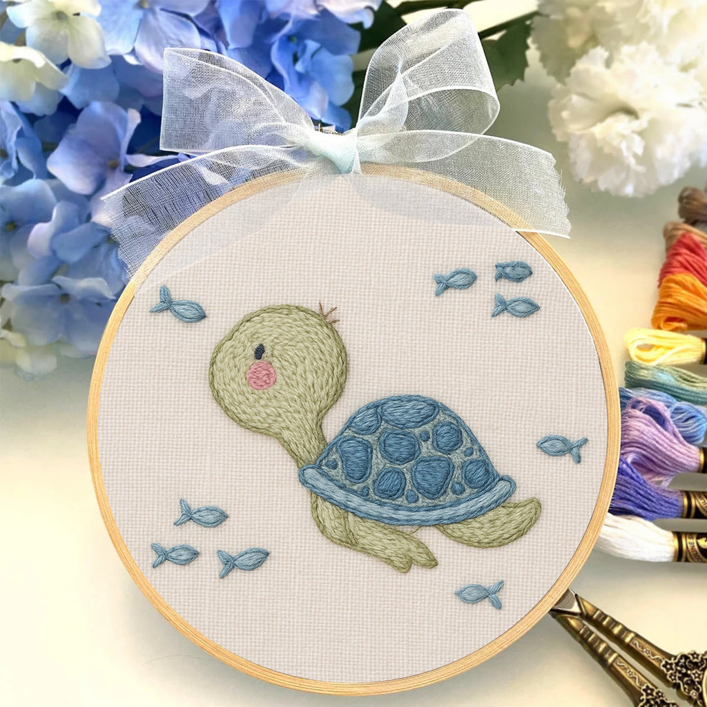 Rubbyoo Embroidery Kit - Cute Little Turtle | Handmade Decoration Gift - image 4