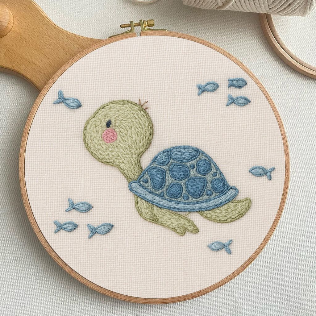 Rubbyoo Embroidery Kit - Cute Little Turtle | Handmade Decoration Gift - image 6