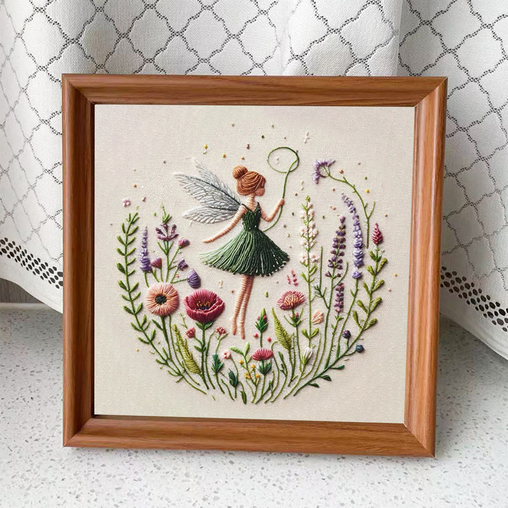 Rubbyoo Embroidery Kit - Dancing Flower Fairy |  Ideal Artwork For Friends - 15*15cm - Embroidery Kit Plus An Extra Frame - image 8