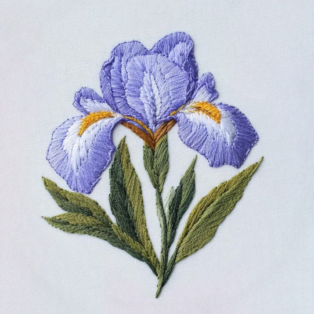 Rubbyoo Embroidery Kit - Purple Iris Flower |  Handmade Floral Craft - image 9