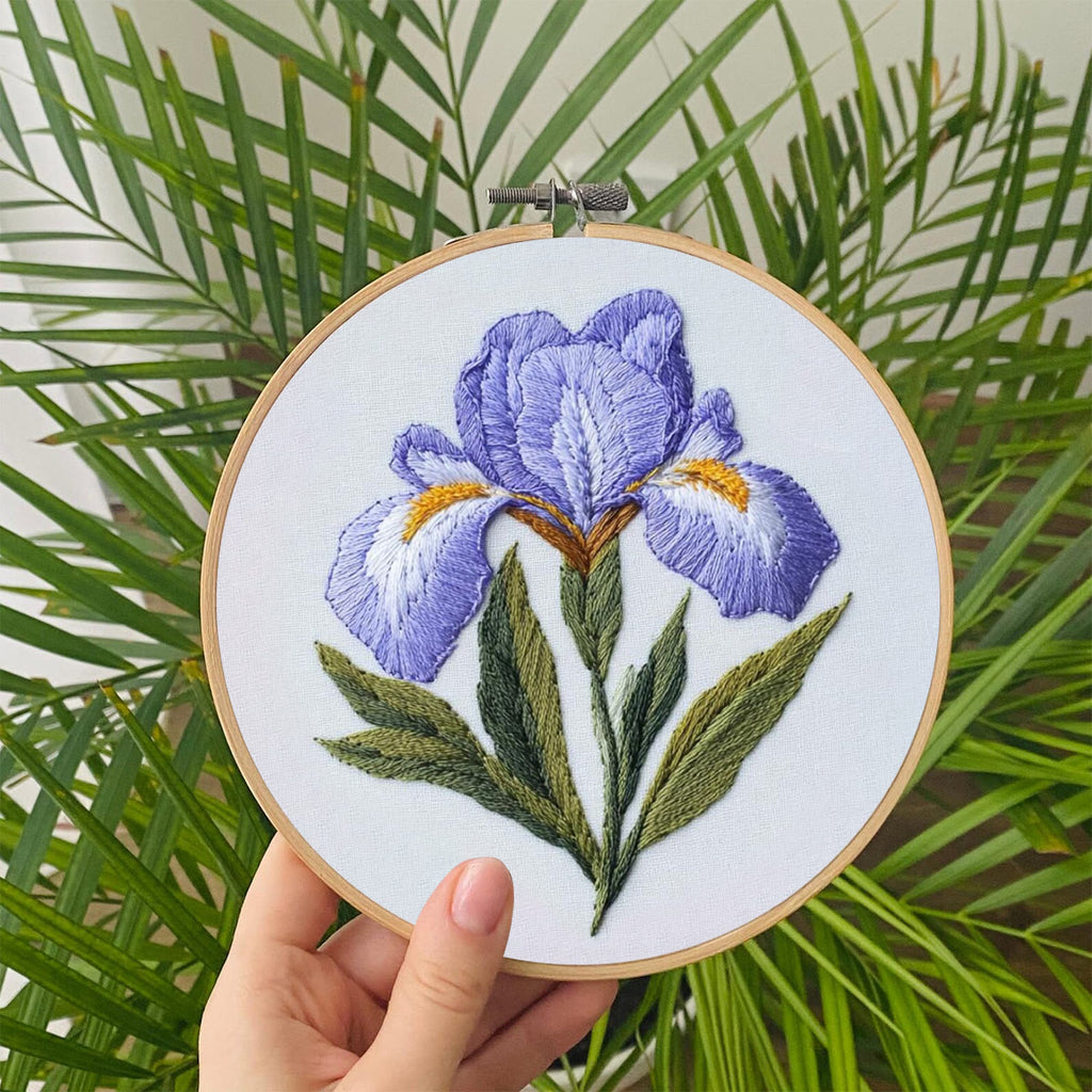 Rubbyoo Embroidery Kit - Purple Iris Flower |  Handmade Floral Craft - image 7