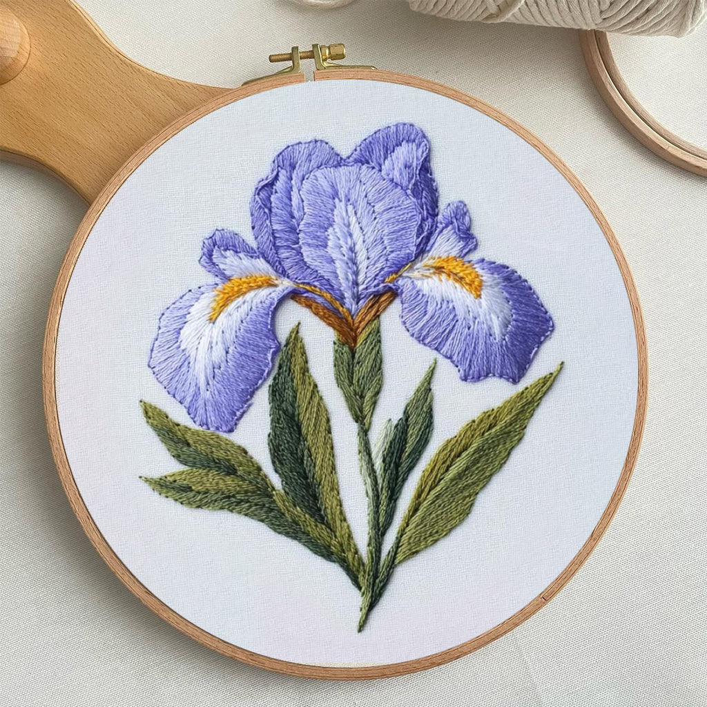 Rubbyoo Embroidery Kit - Purple Iris Flower |  Handmade Floral Craft - image 6