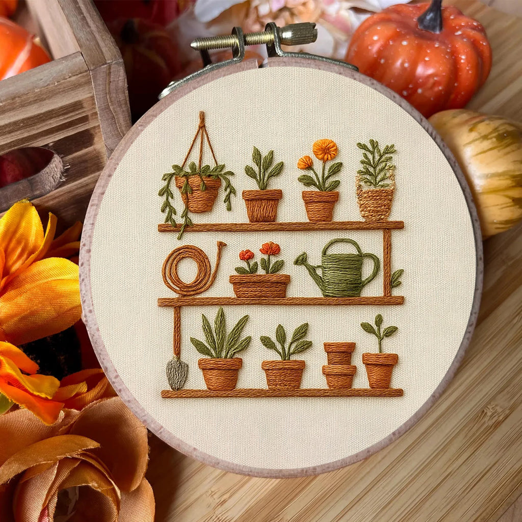 Rubbyoo Embroidery Kit - Plant Pots Shelf | Starters Handmade Craft - image 4