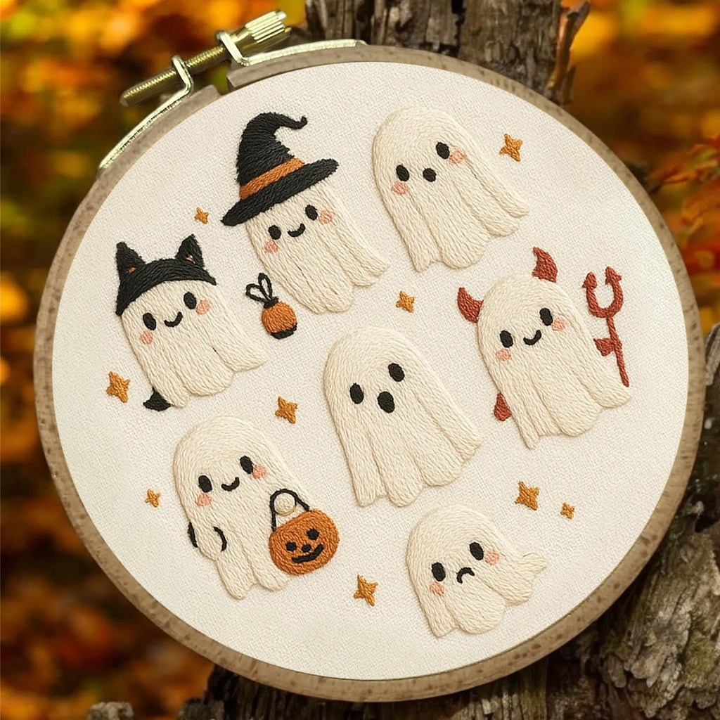 Rubbyoo Embroidery Kit - Halloween Ghost  | Diy Holiday Artwork - image 4