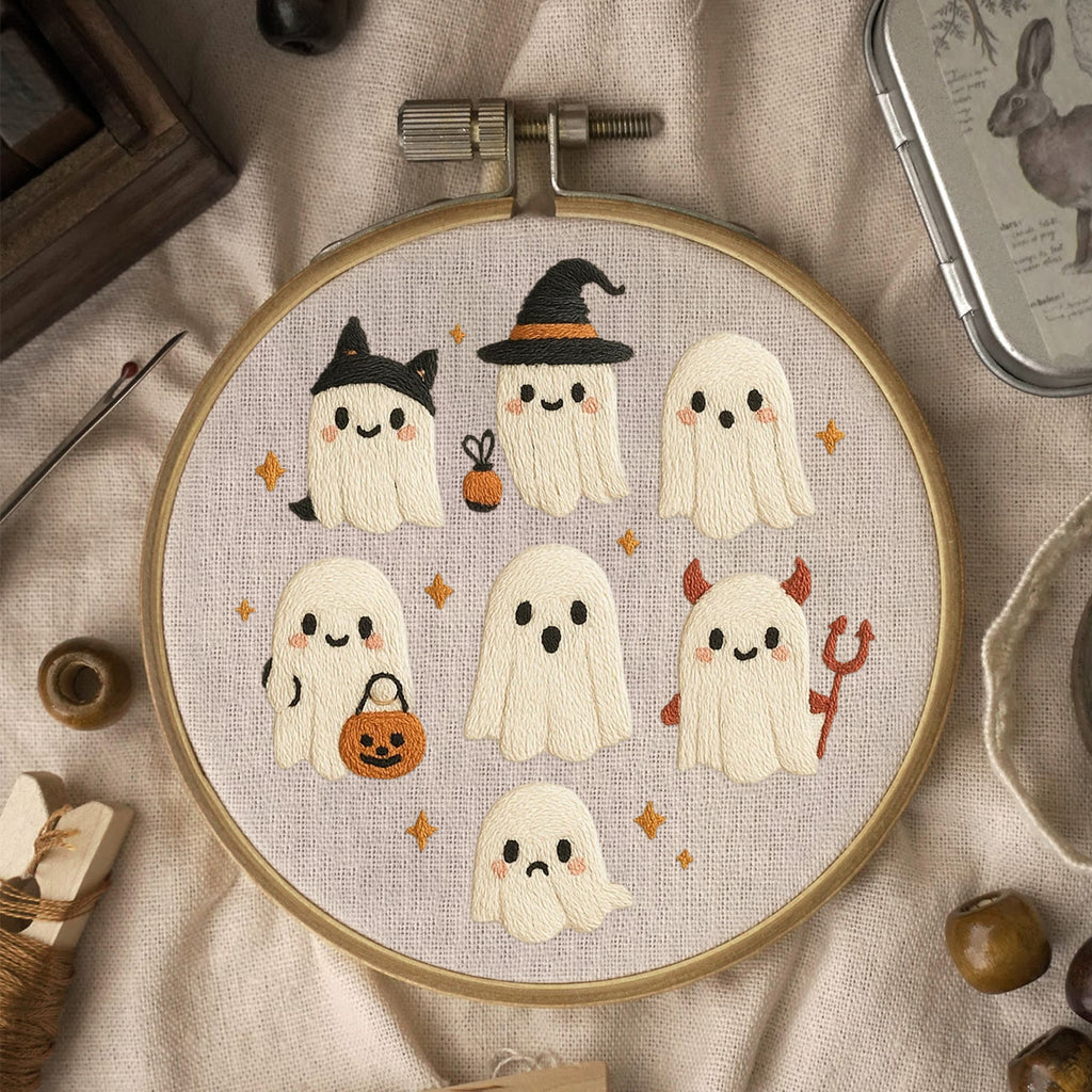 Rubbyoo Embroidery Kit - Halloween Ghost  | Diy Holiday Artwork - image 3