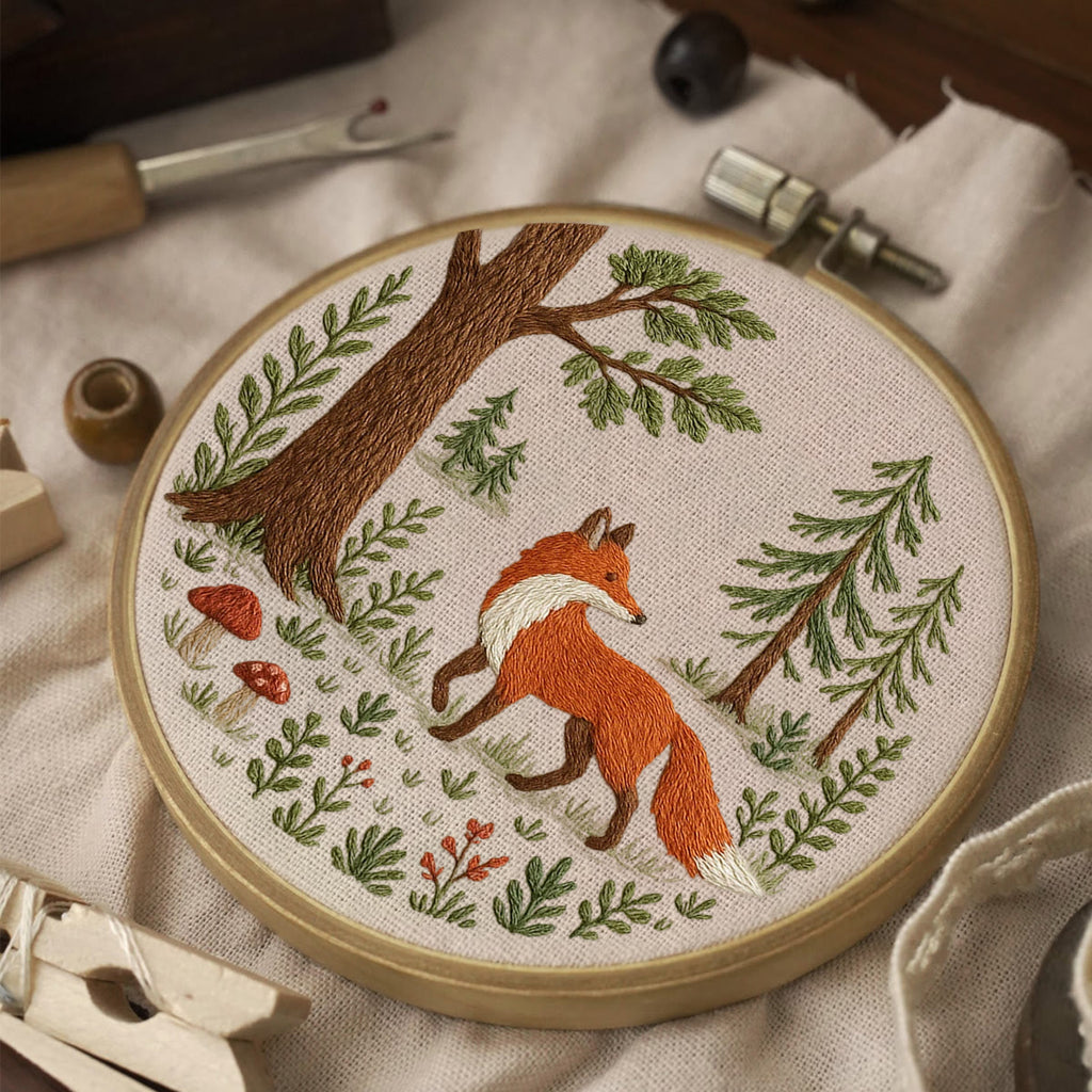 Rubbyoo Embroidery Kit - Woodland Fox | Handmade Animal Craft - image 2