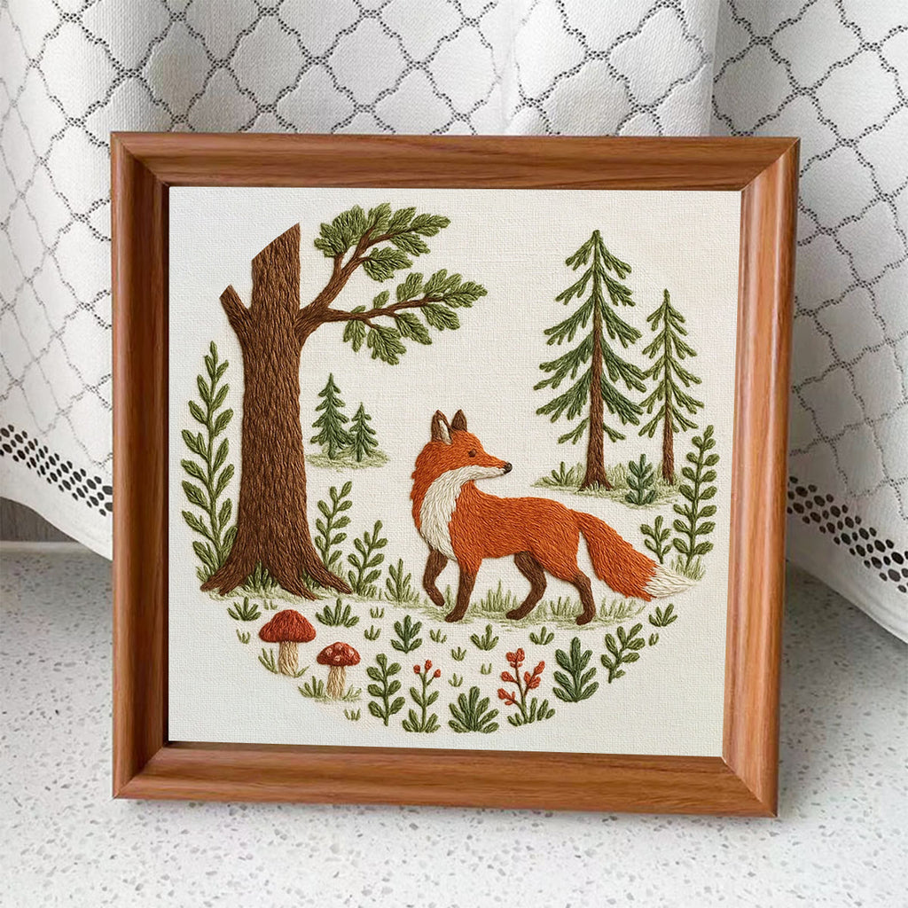 Rubbyoo Embroidery Kit - Woodland Fox | Handmade Animal Craft - Embroidery Kit Plus An Extra Frame - image 7