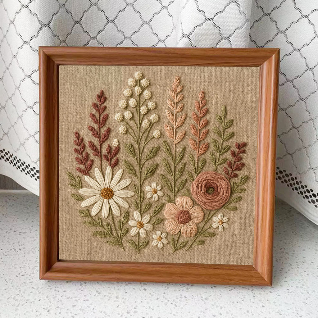 Rubbyoo Embroidery Kit - Flower Blossoms  | Diy Floral Stitchwork - Embroidery Kit Plus An Extra Frame - image 7