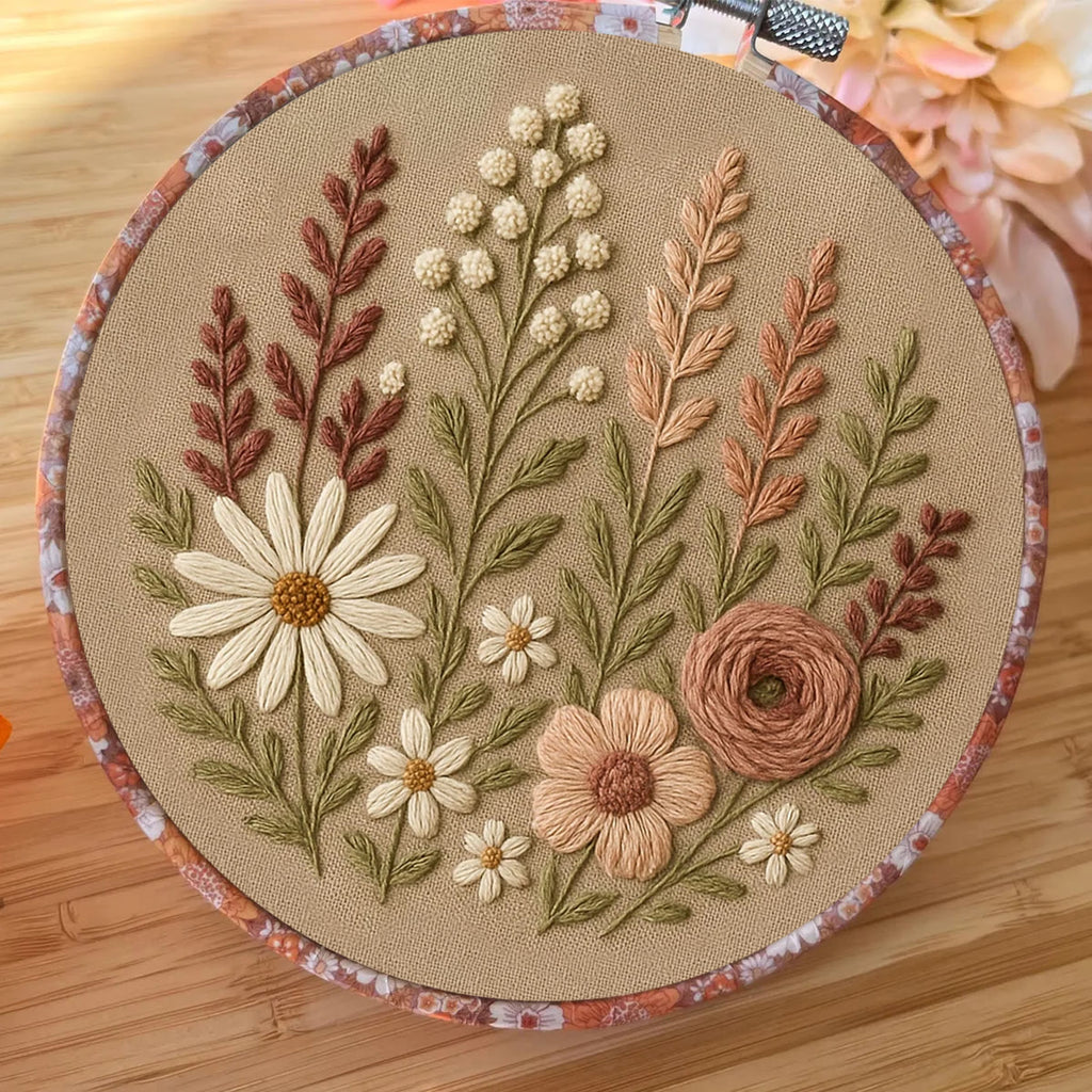 Rubbyoo Embroidery Kit - Flower Blossoms  | Diy Floral Stitchwork - image 2