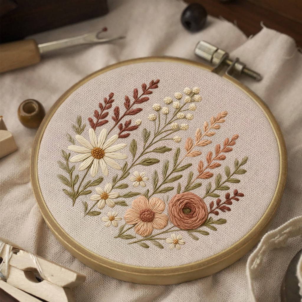 Rubbyoo Embroidery Kit - Flower Blossoms  | Diy Floral Stitchwork - image 5