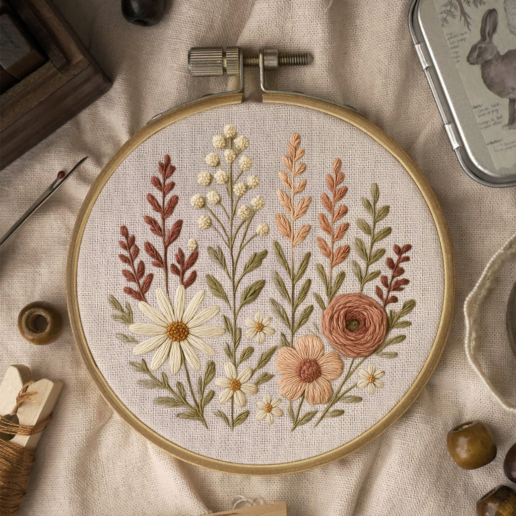Rubbyoo Embroidery Kit - Flower Blossoms  | Diy Floral Stitchwork - image 4