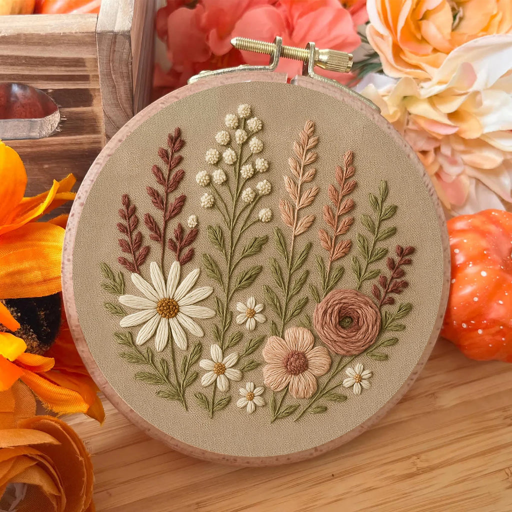 Rubbyoo Embroidery Kit - Flower Blossoms  | Diy Floral Stitchwork - image 3