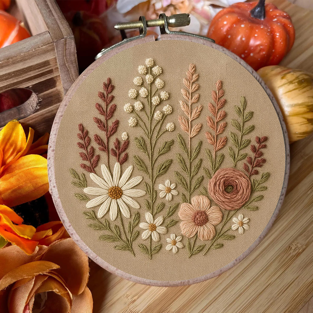 Rubbyoo Embroidery Kit - Flower Blossoms  | Diy Floral Stitchwork - image 1