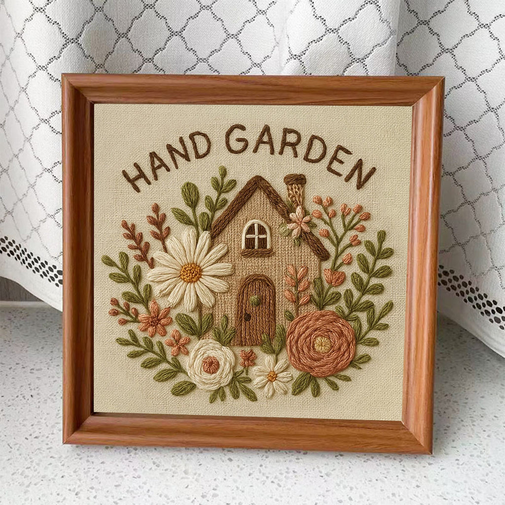 Rubbyoo Embroidery Kit - Hand Garden | Floral Needle Craft  - Embroidery Kit Plus An Extra Frame - image 8