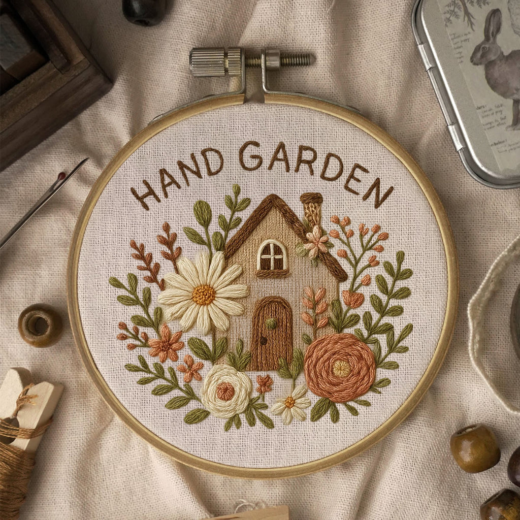 Rubbyoo Embroidery Kit - Hand Garden | Floral Needle Craft  - image 1