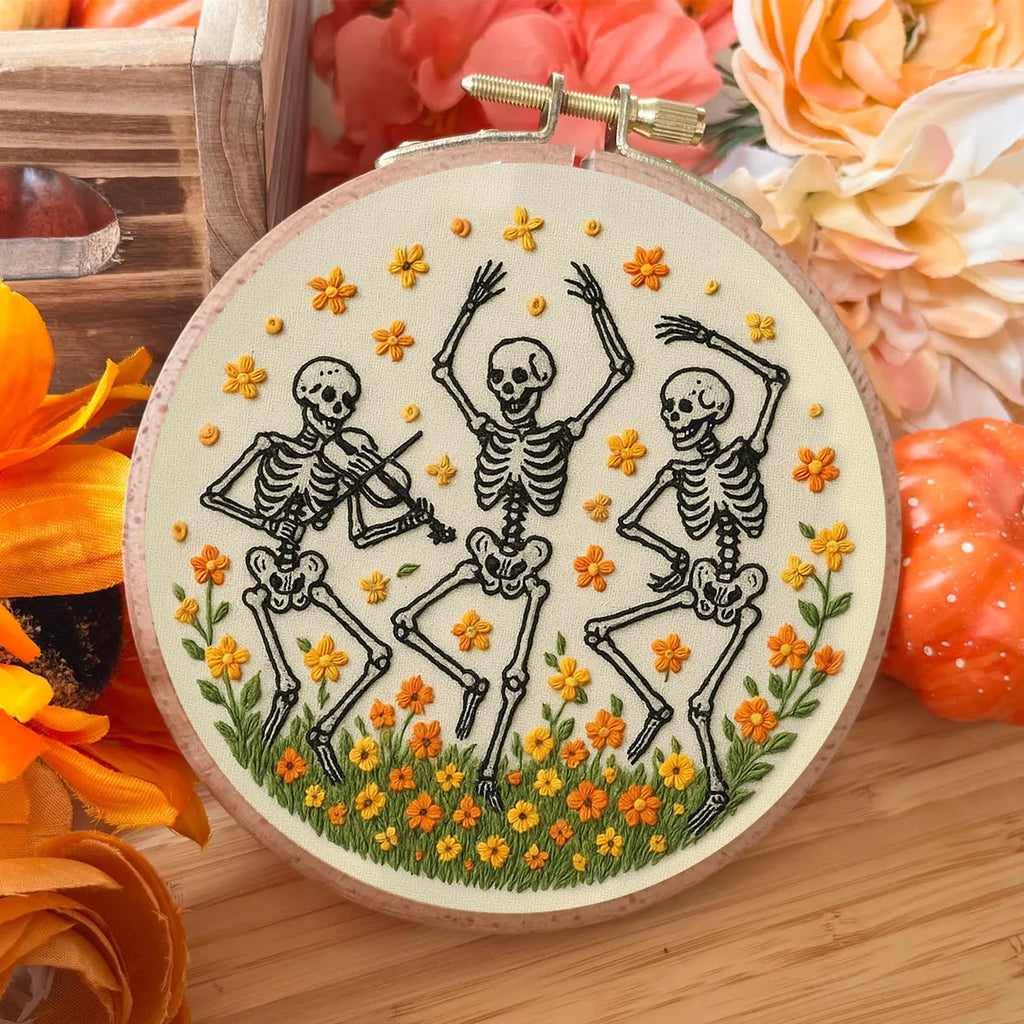 Rubbyoo Embroidery Kit - Spooky Skeleton |  Diy Halloween Needlework - image 4