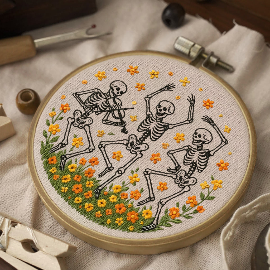 Rubbyoo Embroidery Kit - Spooky Skeleton |  Diy Halloween Needlework - image 2