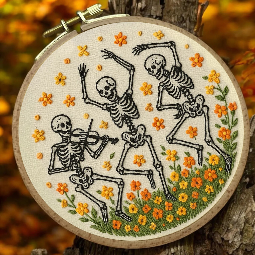 Rubbyoo Embroidery Kit - Spooky Skeleton |  Diy Halloween Needlework - image 3