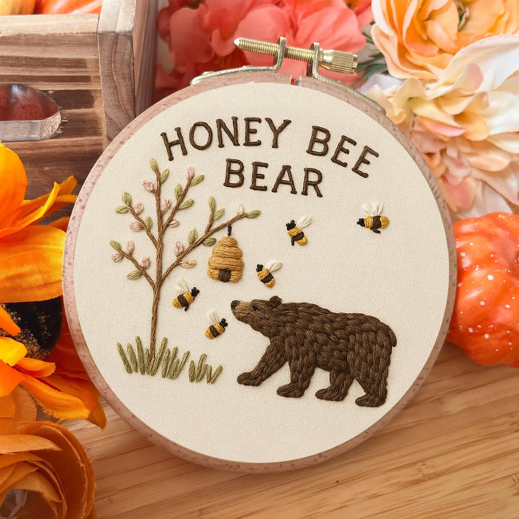 Rubbyoo Embroidery Kit - Bee And Bear | Cute Animal Craft - image 5
