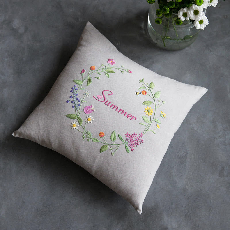Embroidered Season Series Pillow Case Kits  | Nice Housewarming Gifts | Diy Room Decoration - image 3