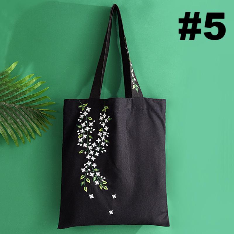  Embroidery Canvas Tote Bag Kits | Beautiful Flower Shoulder Bag  | Diy Market Bag - #5 - image 6