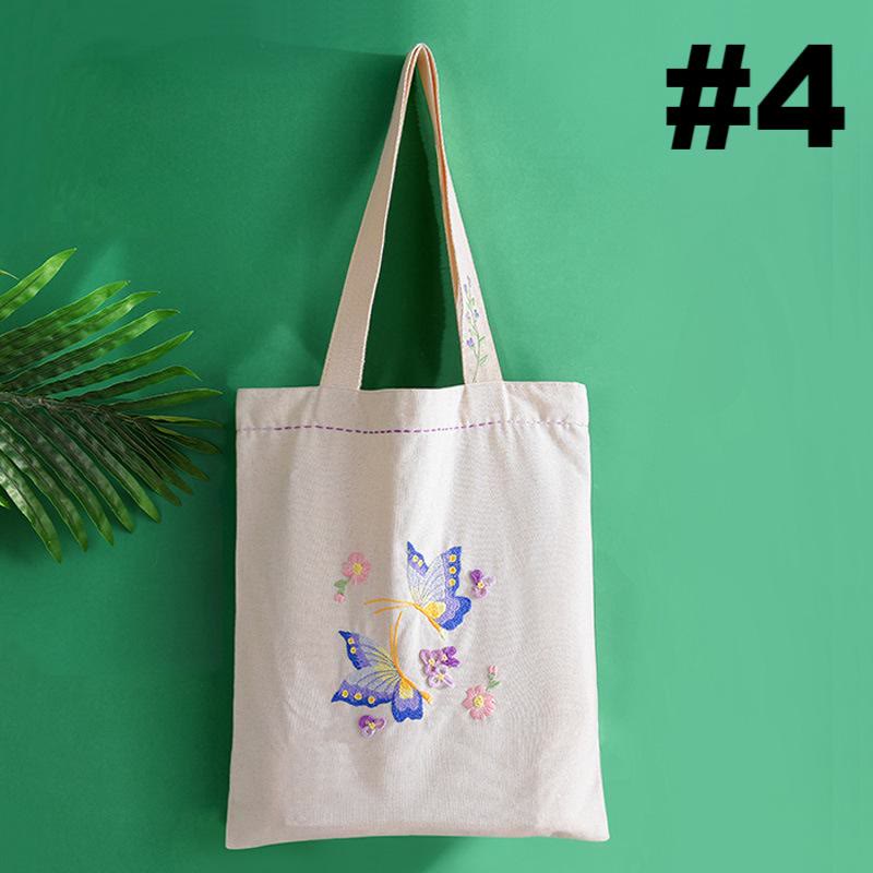  Embroidery Canvas Tote Bag Kits | Beautiful Flower Shoulder Bag  | Diy Market Bag - #4 - image 5