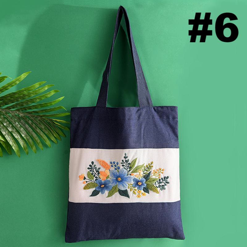  Embroidery Canvas Tote Bag Kits | Beautiful Flower Shoulder Bag  | Diy Market Bag - #6 - image 7