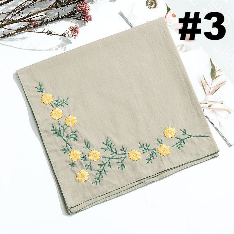 Embroidery Handkerchief Kit | Diy Floral Needlework |  Handicraft For Mother - #3 - image 4
