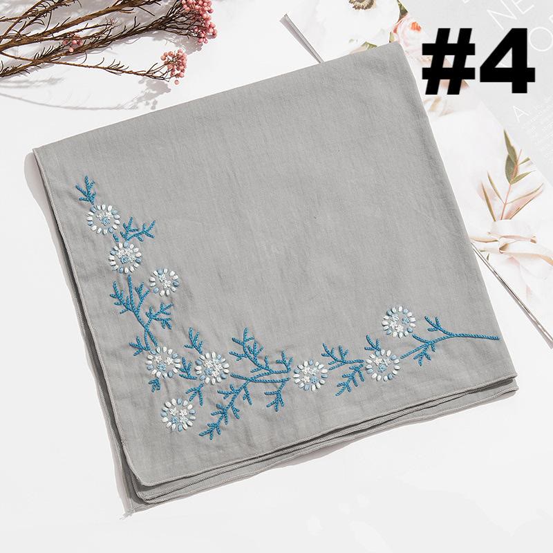 Embroidery Handkerchief Kit | Diy Floral Needlework |  Handicraft For Mother - #4 - image 5
