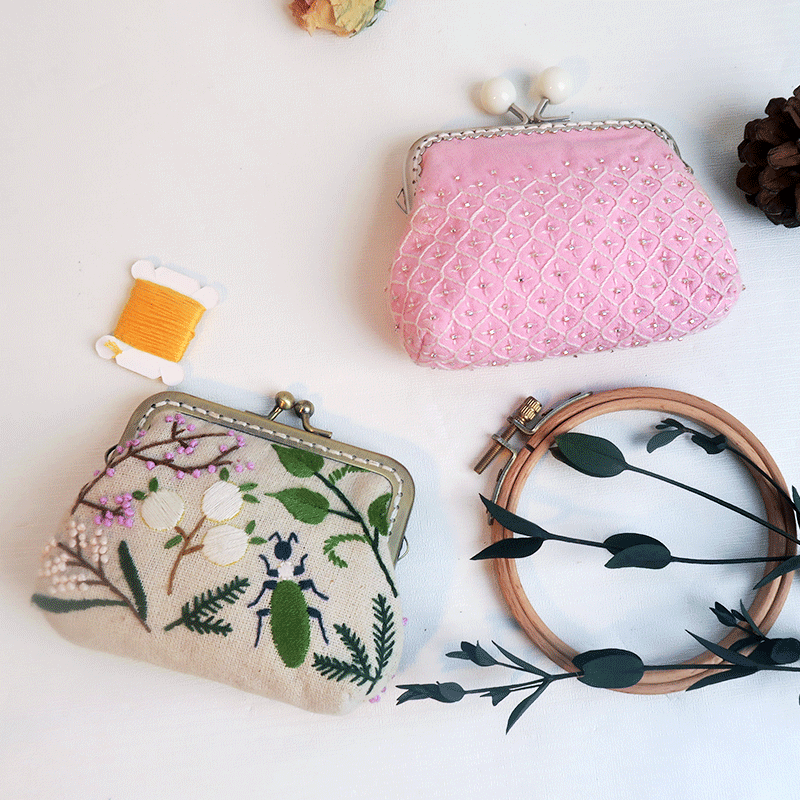 Handmade Lock Coin Purse Kit  | Diy Sewing Craft |  Embroidery Gift For Friend  - image 0