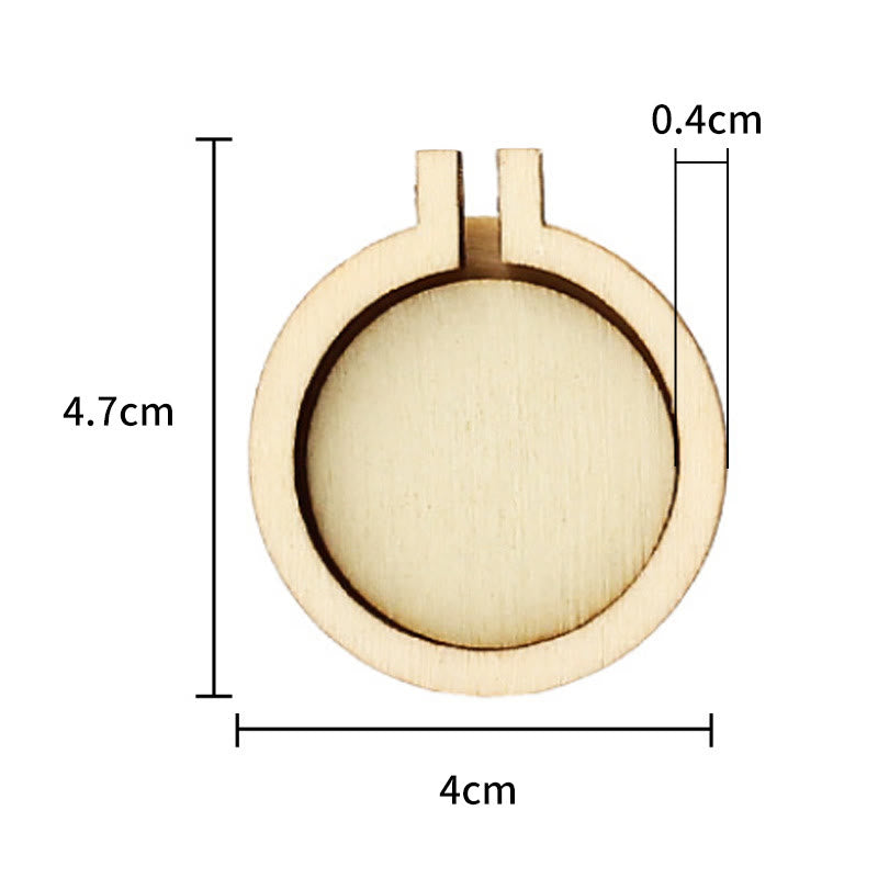Embroidery Mini Wooden Hoops | Cross Stitch Frame | Diy Sewing Accessories - Round-B (4.7*4cm) - 10pcs - image 8