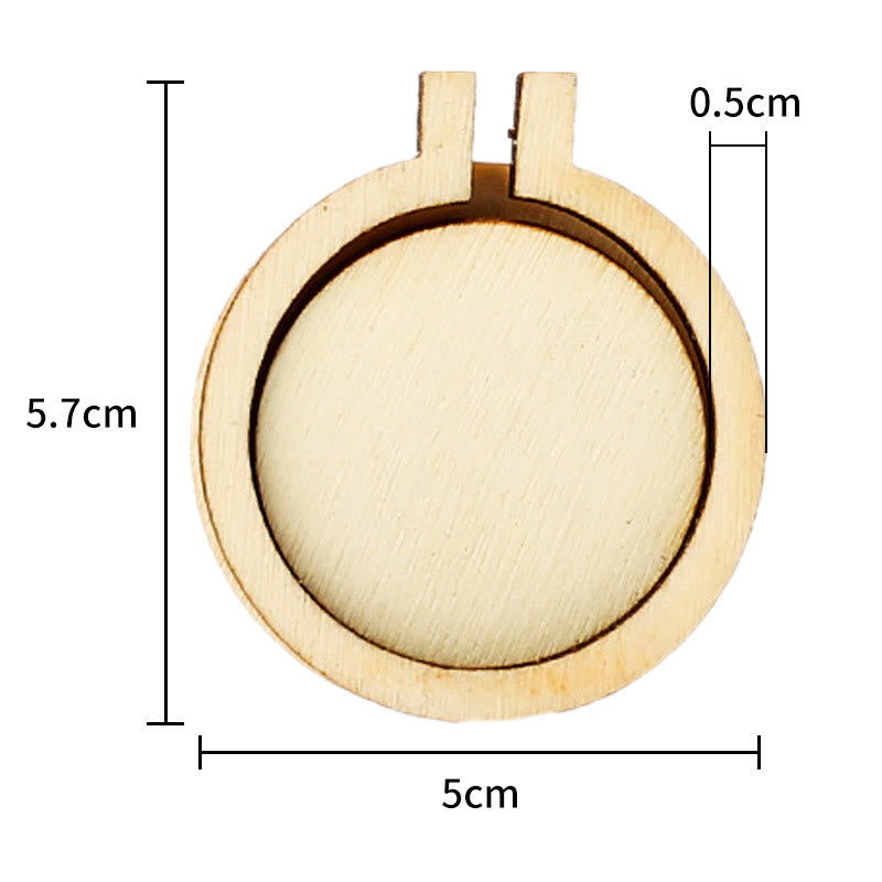 Embroidery Mini Wooden Hoops | Cross Stitch Frame | Diy Sewing Accessories - Round-B ( 5.7*5cm) - 10pcs - image 10