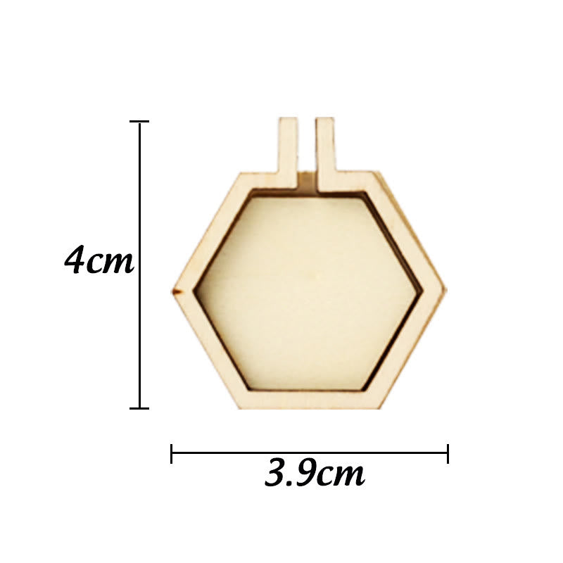 Embroidery Mini Wooden Hoops | Cross Stitch Frame | Diy Sewing Accessories - Hexagon ( 3.9*4cm) - 10pcs - image 14