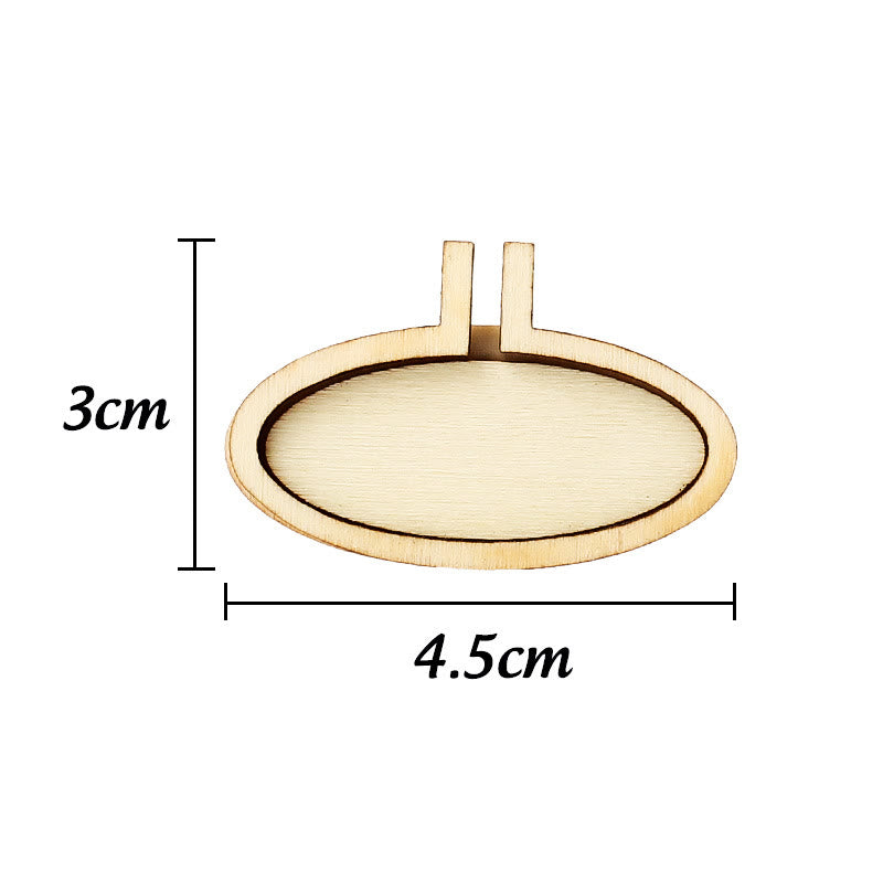 Embroidery Mini Wooden Hoops | Cross Stitch Frame | Diy Sewing Accessories - Oval ( 3*4.5cm) - 10pcs - image 11