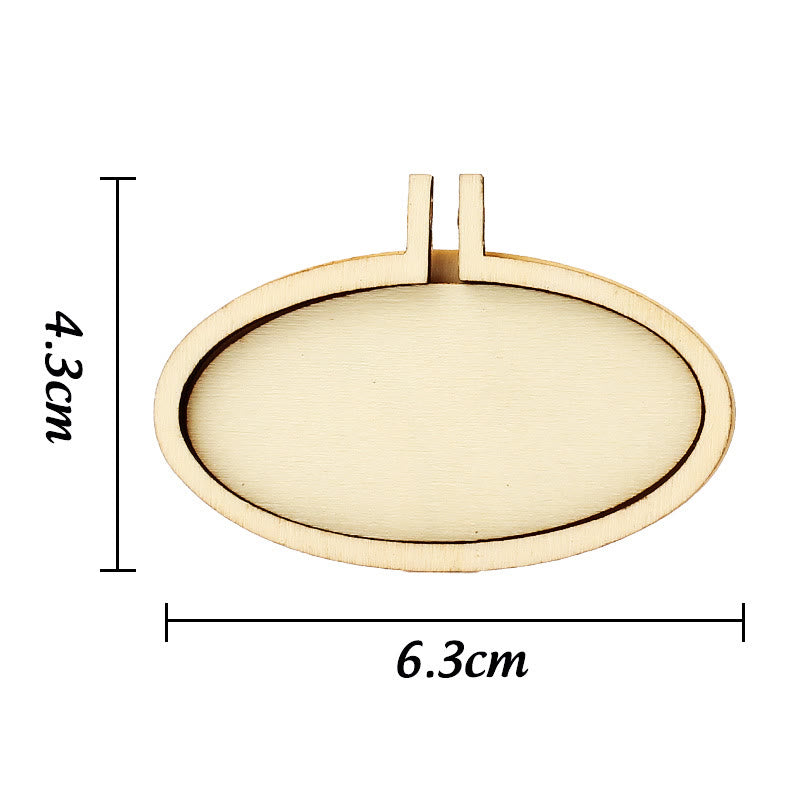 Embroidery Mini Wooden Hoops | Cross Stitch Frame | Diy Sewing Accessories - Oval ( 4.3*6.3cm) - 10pcs - image 12