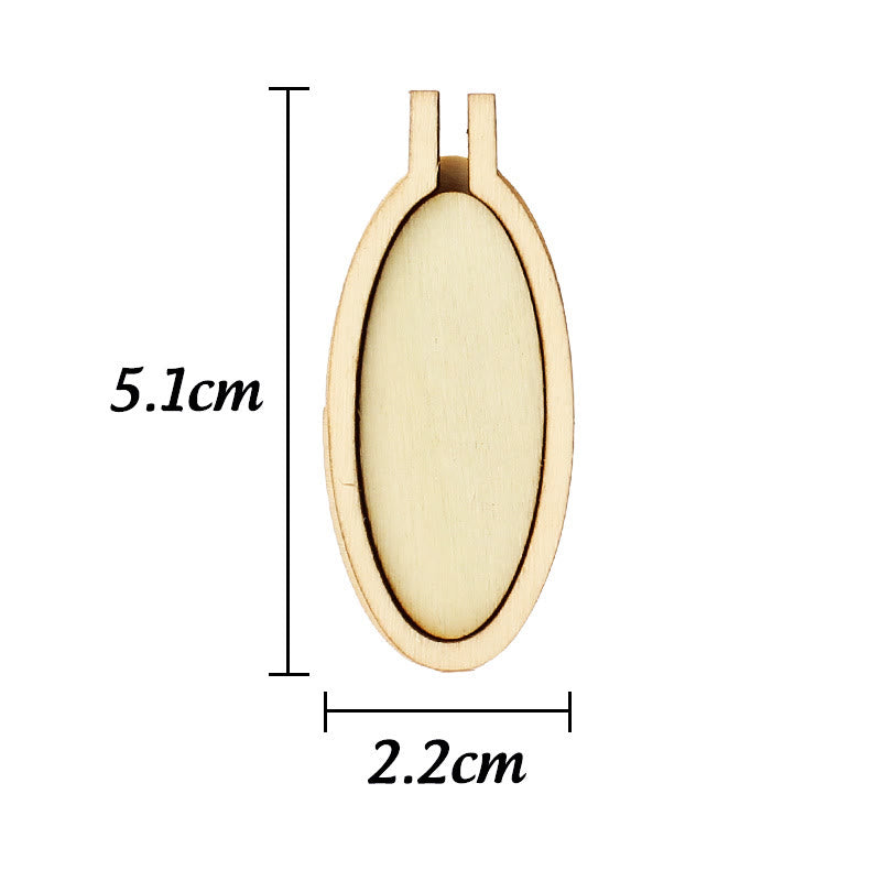 Embroidery Mini Wooden Hoops | Cross Stitch Frame | Diy Sewing Accessories - Oval (  5.1*2.2cm) - 10pcs - image 13