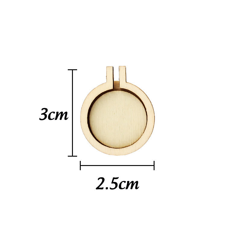 Embroidery Mini Wooden Hoops | Cross Stitch Frame | Diy Sewing Accessories - Round (3*2.5cm) - 10pcs - image 5
