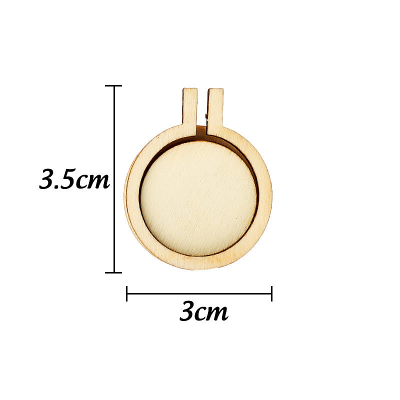 Embroidery Mini Wooden Hoops | Cross Stitch Frame | Diy Sewing Accessories - Round (3.5*3cm) - 10pcs - image 6