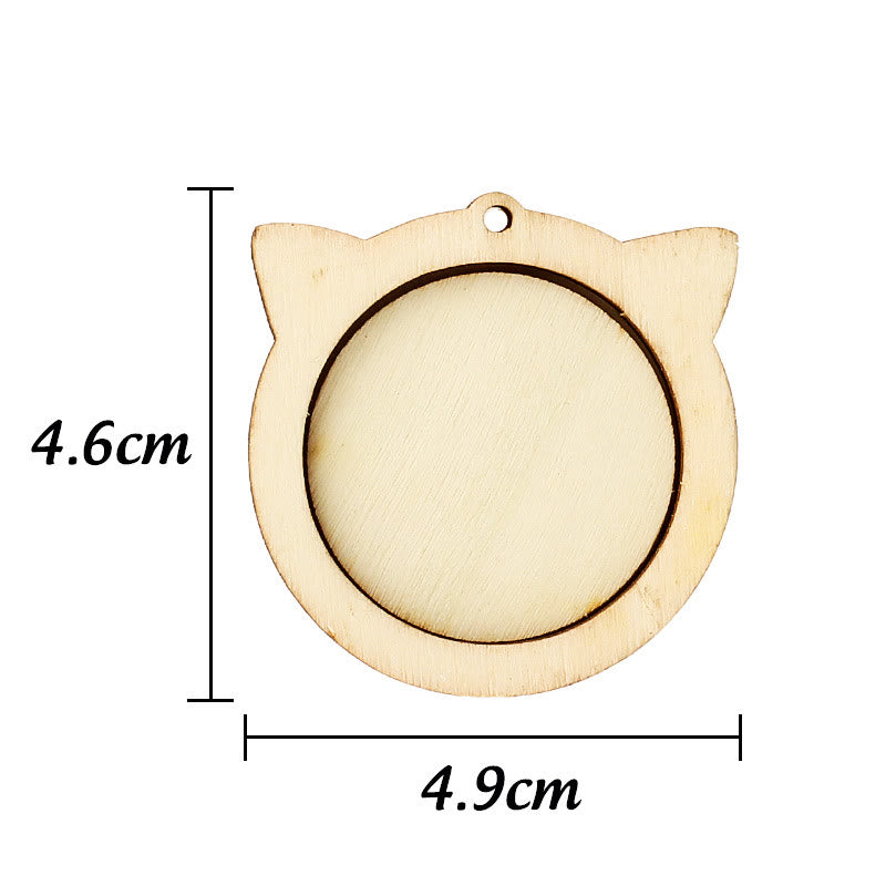 Embroidery Mini Wooden Hoops | Cross Stitch Frame | Diy Sewing Accessories - Cat (4.6*4.9cm) - 10pcs - image 15