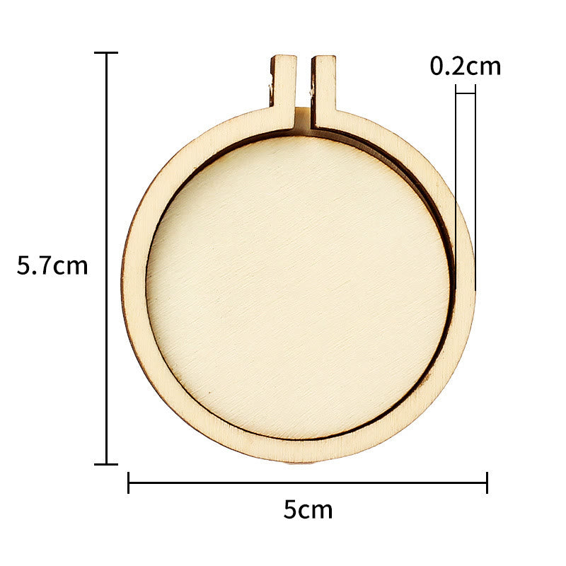 Embroidery Mini Wooden Hoops | Cross Stitch Frame | Diy Sewing Accessories - Round-A (5.7*5cm) - 10pcs - image 9