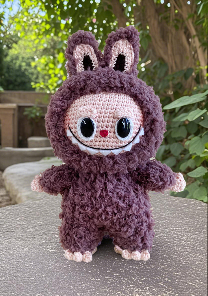 Diy Handmade Sweetie Labubu Crochet Kit - Creepy Bunny Toy | Cute Rabbit Craft  - Brown - image 3